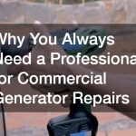 Why You Always Need a Professional for Commercial Generator Repairs